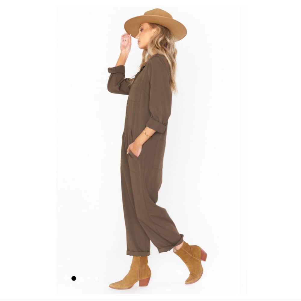 NWT! Show Me Your MuMu Fargo Jumpsuit in Olive size Medium - Picture 3 of 6